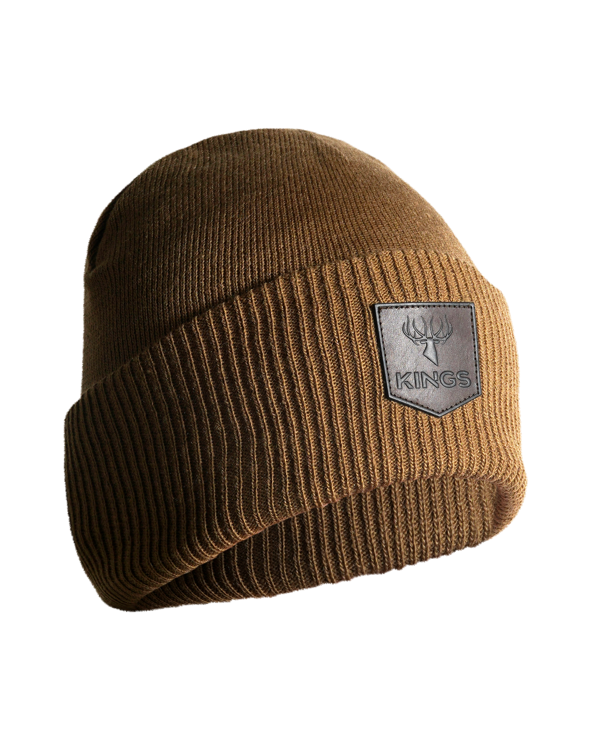 Cuffed Leather Patch Beanie | Kings Camo